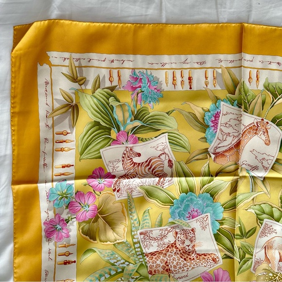 [SOLD] Authentic Salvatore Ferragamo Silk Scarf, Rare Animal Print, EUC - Picture 9 of 14